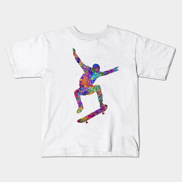 Skate jump Kids T-Shirt by Yahya Art